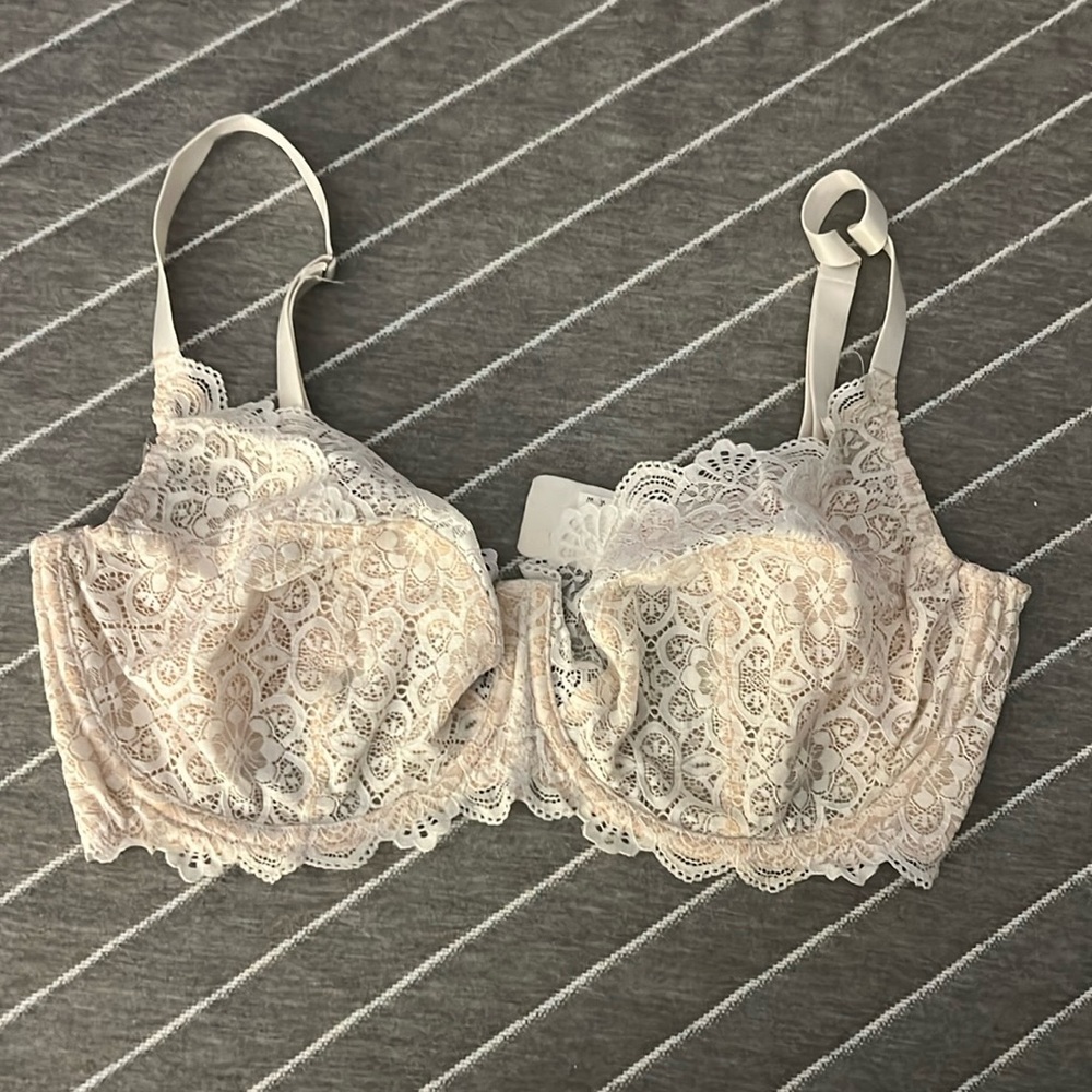 White Lacey Bra with No Lining and Underwire